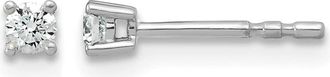 Diamond2Deal 14k Yellow Gold 1/10 ct Round Lab Grown Diamond Stud Earrings VS Clarity, D-E Color