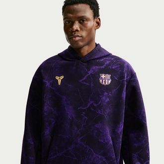 Nike Mens Nike FC Barcelona Away Kobe Soccer Pullover Hoodie in Black | IO3427-010
