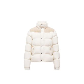 Moncler Moncler Verine Suede-trimmed Short Down Jacket, Men, White, Size: 2