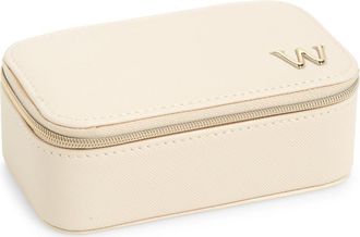 Nordstrom Initial Rectangular Jewelry Box in W- Cream- Gold at Nordstrom