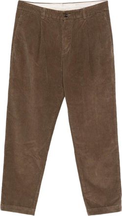 Original Vintage Style Ribfluwelen plooibroek - Bruin