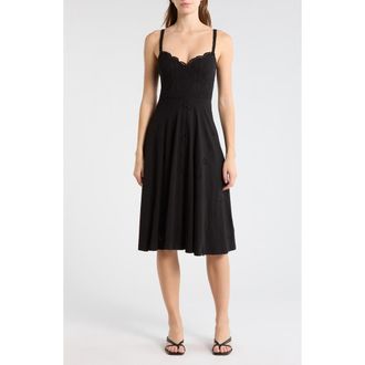 Desigual Embroidered Eyelet Cotton Midi Sundress in Black at Nordstrom Rack, Size X-Small