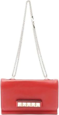 Valentino Pre-owned Cross Body Bags, female, Red, Size: ONE SIZE Pre-owned Leather Shoulder Bag