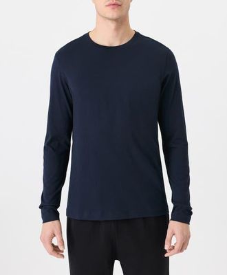 Pact Organic Cotton Mens Softspun Essential Crewneck Long Sleeve Tee in Navy at Nordstrom, Size Xx-Large