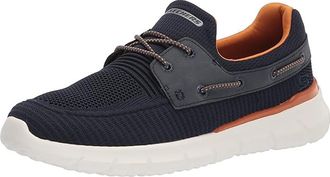 Skechers Mens Del Retto-Clean Slate Knitted Bungee Slip On, Navy, 12 UK Wide