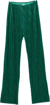 Forte_Forte My Pants - Dames - Wijde Broeken - Groen - M - Satijn - Broeken