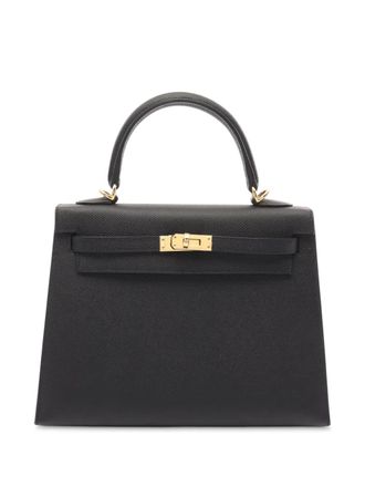Herm&egrave;s 2024 Epsom Kelly II Sellier 25 handbag - women - Calf Leather - One Size - Black