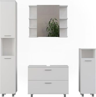 Vicco Conjunto De Muebles De Ba&ntilde;o Ilias, Blanco, 4 Partes