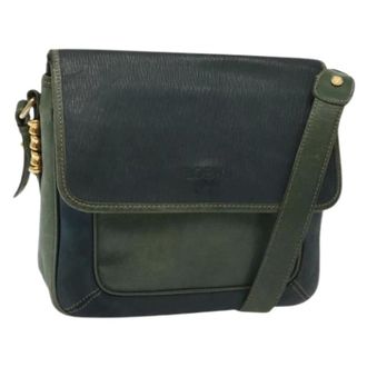 Loewe Tweedehands leren schoudertassen - Dames - Pre-owned - Groen - Maat: ONE Size Leer