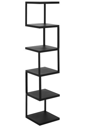 CARRYHOME Regal, Schwarz, Metall, 6 F&auml;cher, 25x119x25 cm, stehend, in verschiedenen Gr&ouml;&szlig;en erh&auml;ltlich, Wohnzimmer, Regale, B&uuml;cherregale