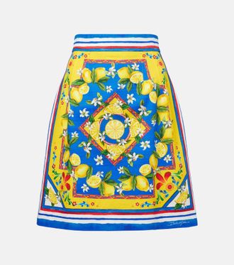 Dolce & Gabbana Printed cotton-blend miniskirt