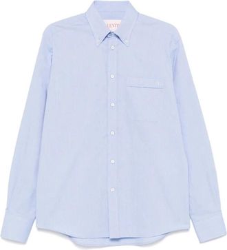 Valentino Garavani Vlogo Signature Katoenen Overhemd - Heren - Casual Overhemden - Blauw - XL - Katoen - Overhemden