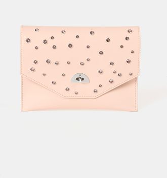 The Cambridge Satchel Company The Twist Lock Pouch - Cloud Pink with Swarovski Crystals