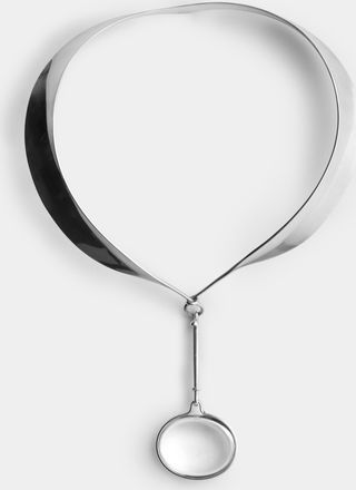 Mahnaz Collection Vintage 1960 Vivianna Torun for Georg Jensen Sterling Silver and Rock Crystal Necklace