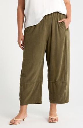 Max Studio Corduroy Knit Crop Barrel Leg Pants in Sage at Nordstrom Rack, Size 1 X