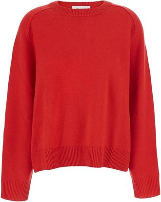Soft Goat Boyfriend Crewneck Sweater - Dames - Cashmere truien - Rood - S - Wol - Truien & Vesten