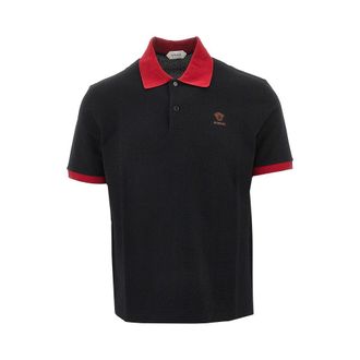 Versace Logo embroidery piquet polo shirt Man S