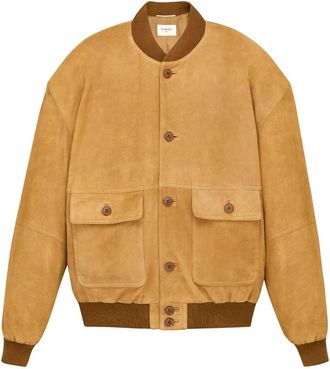 Saint Laurent Blouson Suede Souple - Heren - Bomber jackets - Bruin - 2XL - Su&egrave;de - Jassen