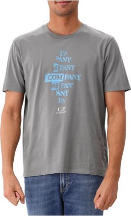 C.P. Company Grijze Front Logo T-shirt - Heren - T-shirts - Grijs - L - Tops