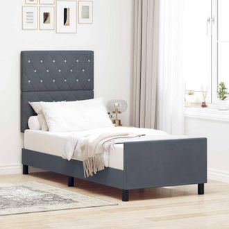 vidaXL Estructura De Cama Gris Oscuro 80 X 200 Cm Terciopelo Vidaxl