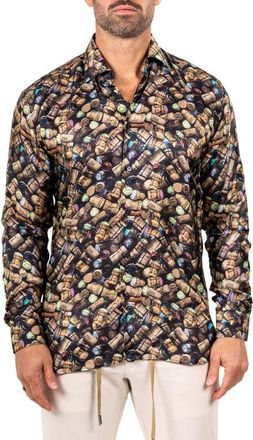 Maceoo Fibonacci Marthyr 0243 Contemporary Fit Button-Up Shirt in Black at Nordstrom, Size 6