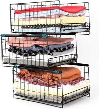 OEM C&oacute;moda Con 3 Cestas De Almacenamiento - Sistema De Cajones Apilables - Sistema De Cajones Extra&iacute;bles - Para La Cocina, El Ba&ntilde;o Y El Armario