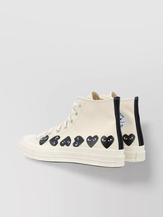 Comme Des Gar&ccedil;ons cotton multi heart print high-top sneakers