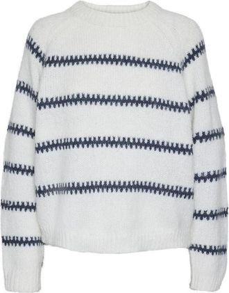 Pieces White/Navy Sweater Woman Sonja, white, L