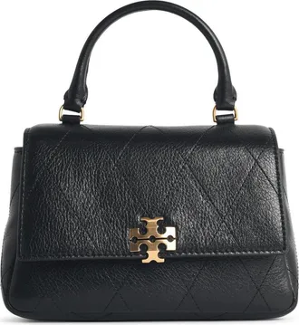 Tory Burch Tory Burch Charlie Matelass&eacute; zwarte leren minitas