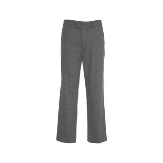 Paolo Pecora Straight Trousers, male, Gray, Size: M Classic Chino Trousers Grigio Aw25