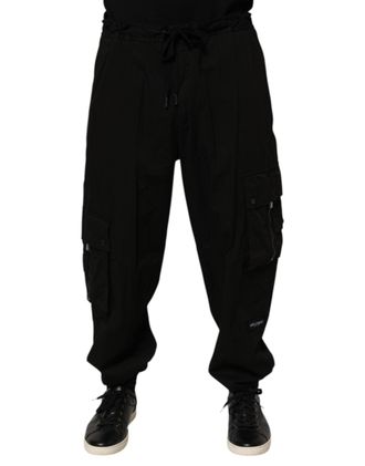 Dolce & Gabbana Cargo Cotton-Elastane Joggers - Black