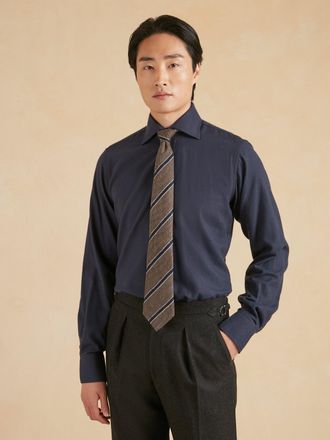 Oliver Brown Regular Fit Shirt- Cashmere Blend Navy