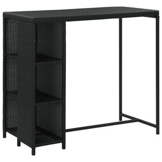 Berkfield Home 5 Piece Garden Bar Set with Cushions Poly Rattan Black