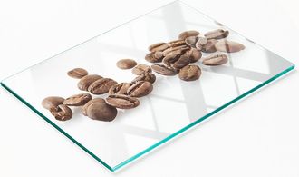 OEM Tabla De Cocina De Vidrio Duradera Y Elegante Con Estampado De Granos De Caf&eacute;, 80x52 Cm