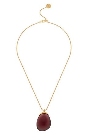 Reiss Pia Pendant Necklace in Gold Tone /Burgundy at Nordstrom