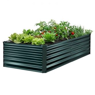 OEM Cama Elevada De Jard&iacute;n 203 X 102 X 46 Cm Rectangular, Arriate De Jard&iacute;n De Metal Con Fondo Abierto, Para Cultivo De Flores Plantas Verduras Con Acceso
