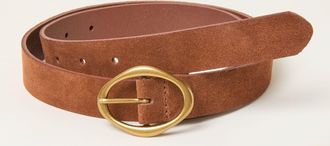 Fat Face FatFace Tan Brown Suede Buckle Interest Belt