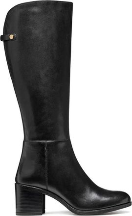 Geox D New Asheel High Boot - Dames - Laarzen met Hak - Zwart - 41 EU - Leer - Schoenen