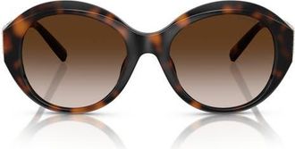 Tiffany & Co. 53mm Gradient Round Sunglasses in Havana at Nordstrom