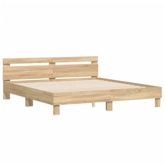 vidaXL Vidaxl - Cama Con Cabecero Madera De Ingenier&iacute;a Roble Sonoma 160x200 Cm