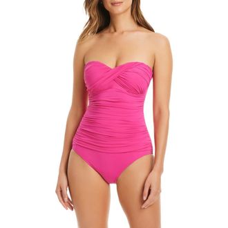 Bleu Rod Beattie Kore Twist One-Piece Swimsuit in Pink Punch at Nordstrom, Size 10