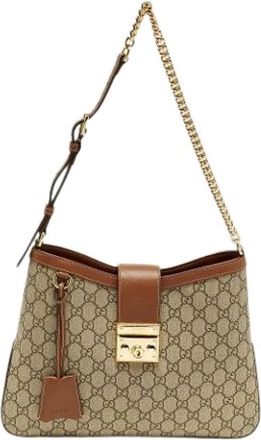 Gucci Pre-owned Canvas Schoudertas - Dames - Vintage Schoudertas - Bruin - ONE Size - Vintage