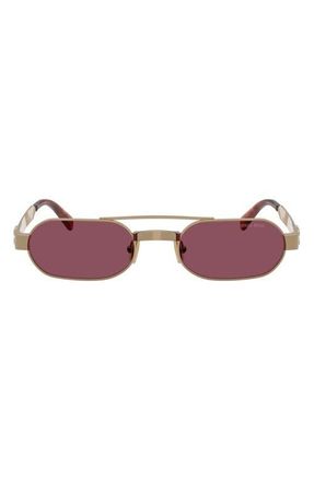 Miu Miu 52mm Oval Sunglasses in Brass /Dark Violet at Nordstrom