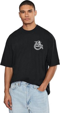 AllSaints Terra Short Sleeve Crew Mens T Shirt Jet Black : 2XL, Cotton