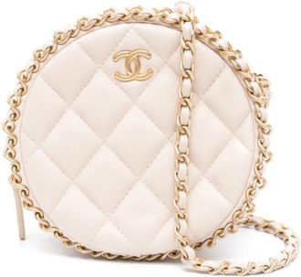 Chanel Interlocking-CC leather crossbody bag - women - Leather - One Size - Neutrals