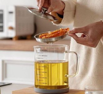OEM Recipiente De Vidrio Grande Para Aceite De Cocina Con Filtro, 50 Oz (aprox. 1502,5 G) Con Tapa, Adecuado Para Almacenar Aceite De Cocina