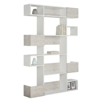 Dmora Librer&iacute;a Sally, Estanter&iacute;a 7 Estantes, Montaje En Pared, Soporta 25 Kg, 120x20x171h Cm Blanco