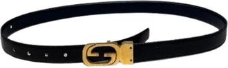 Gucci Pre-owned GG Monogram Gesp Riem - Dames - Vintage Accessoires - Zwart - ONE Size - Leer - Vintage