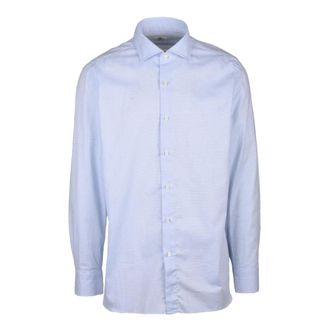 LUIGI BORRELLI NAPOLI Heren, Overhemden, Blauw, Maat: XL Katoen