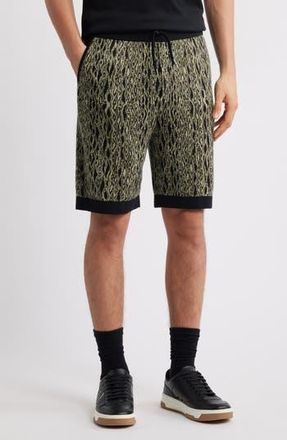 HUGO BOSS Sgoey Jacquard Knit Drawstring Shorts in Open Green at Nordstrom Rack, Size Large
